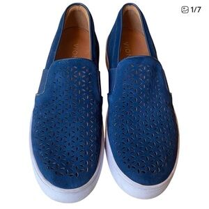 Vionic "Splendid Kani" Slip-on Walking Sneaker, Shoe, Blue, Suede, 8, Comfort